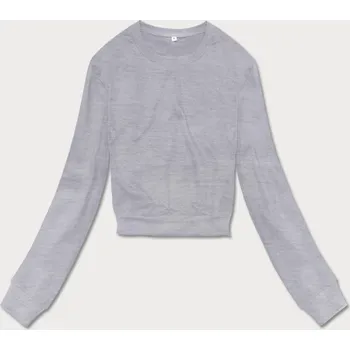 Dámská mikina Světle šedá tenká krátká dámská tepláková mikina (8B938-2) odstíny šedé L (40)