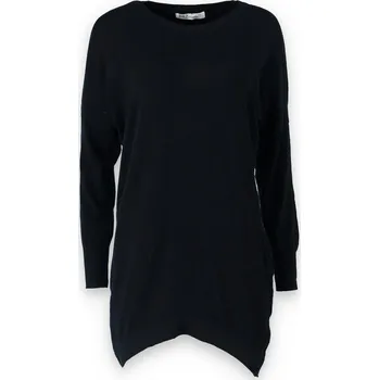 Dámský svetr Tunika úplet s kapsami DZ-8886 barva: černá