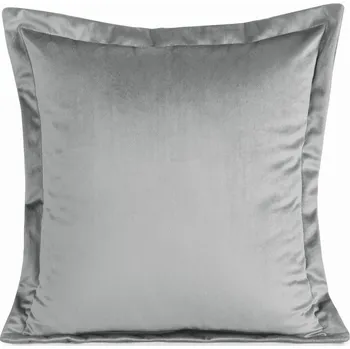 Povlečení Sametový povlak na polštář RIA s lemem - ocelový