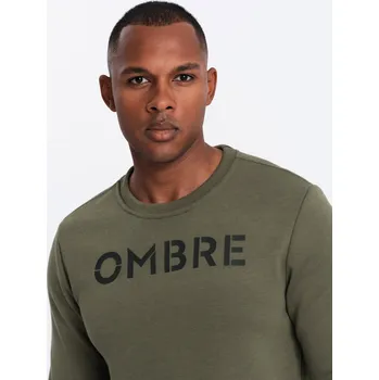 Pánská mikina Klasická pánská mikina s nápisy - tmavě šedá V2 OM-SSPS-0181 - M