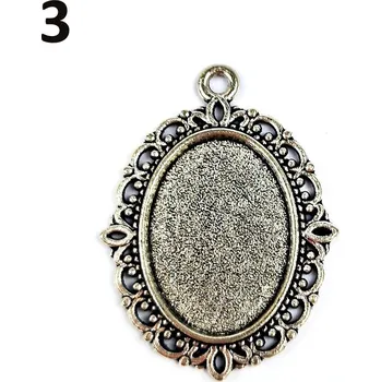 Kovové lůžko na přívěsek k dekorování pryskyřicí Varianta: 3