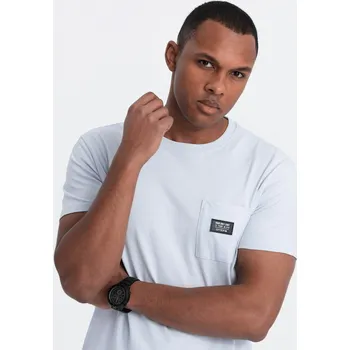 Pánské tričko Pánské volnočasové tričko s kapsičkou - modré V9 OM-TSCT-0109 - L