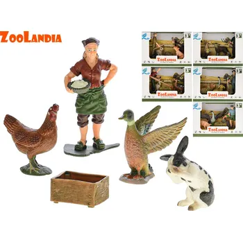 Mikro trading ZooLandia - Farma set se zvířátky a doplňky - 6 druhů