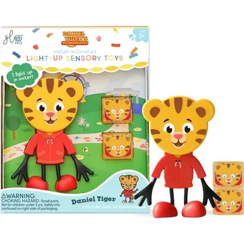 Dětská vědecká sada Glo Pals Figurka Daniel Tiger + 2 svítící kostky do vody