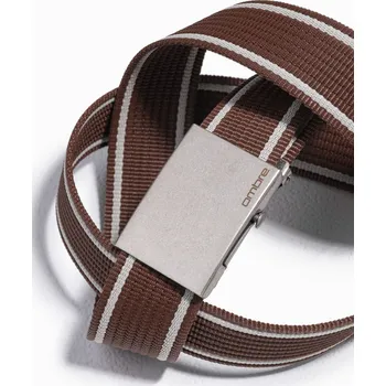 Módní doplněk Pánský dvoubarevný opasek z paracordu s vodorovným pruhem - hnědý A820 - univerzální