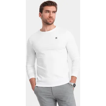 Pánské tričko Pánský dlouhý rukáv s kulatým výstřihem - bílý V1 OM-LSCL-0102 - XXL