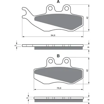 Brzdová destička Brzdové destičky GOLDFREN 122 S3 PIAGGIO/VESPA GT 200 Granturismo 2003-2006