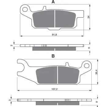 Brzdová destička Brzdové destičky GOLDFREN 256 K5 YAMAHA YFM 700 Grizzly EPS 2007-2014