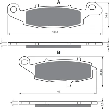 Auto-moto Brzdové destičky GOLDFREN 104 S33 STREET FRONT KAWASAKI VN 900 Custom 2007-2016