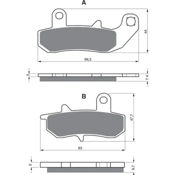 Brzdová destička Brzdové destičky GOLDFREN 065 S3 SUZUKI DR 650 RSE 1990-1996