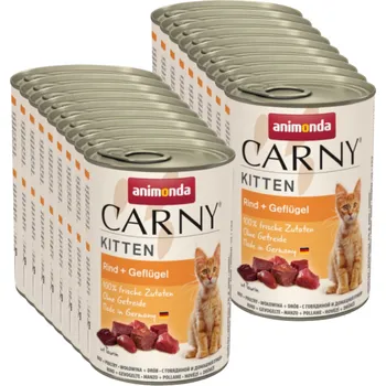 Pro kočku ANIMONDA Cat Carny Kitten chuť: hovězí, drůbeží 18x400g