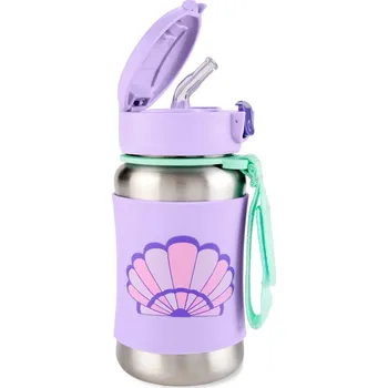 SKIP HOP Spark Style Láhev s brčkem na vodu nerez Mušle 12m+