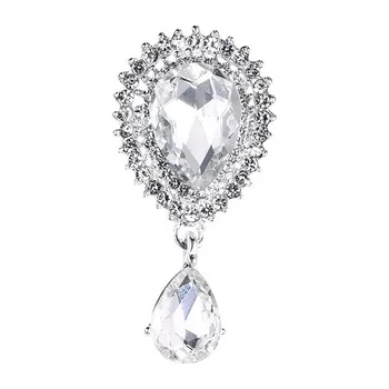 Souprava šperků B-TOP Luxusní brož s kamínky - stříbrná