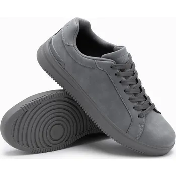 Pánské polobotky Ležérní pevná pánská obuv z eko nubuku - šedá V3 OM-FOCS-0151 - 41