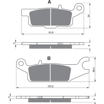 Brzdová destička Brzdové destičky GOLDFREN 255 AD STREET 255 AD