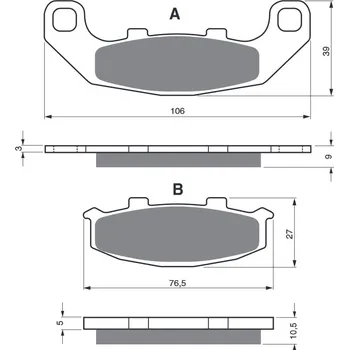 Brzdová destička Brzdové destičky GOLDFREN 044 AD SUZUKI RGV 250 1991-1996