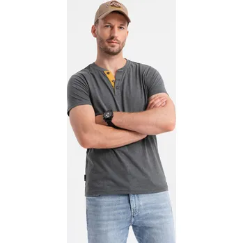 Pánské tričko Pánské tričko s kulatým výstřihem - grafitová V6 OM-TSCT-0155 - XL