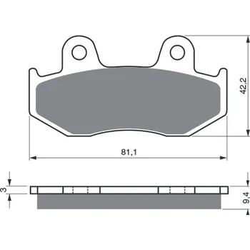 Brzdová destička Brzdové destičky GOLDFREN 188 K5 YAMAHA YFZ 450 2006-2016