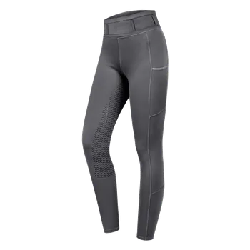 Jezdecké kalhoty ELT Legíny Ella Glam ELT, s gripem, dětské, asphalt 152