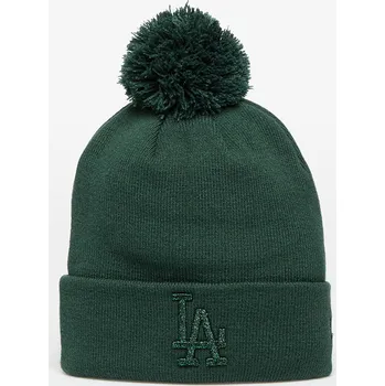 Pokrývka hlavy Čepice New Era Los Angeles Dodgers MLB Wmns Knit Medium Metallic Bobble Beanie Dark Green Universal