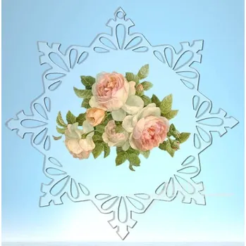 Vánoční ozdoba Ozdoba z plexiskla do okna, růže