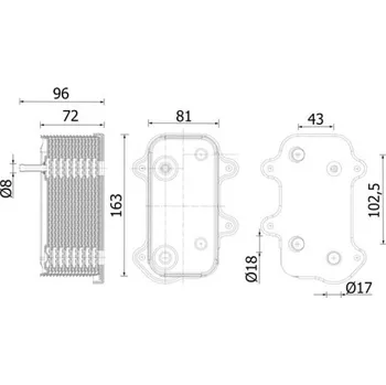 Chladič motoru Olejový chladič, motorový olej MAHLE CLC 282 000S