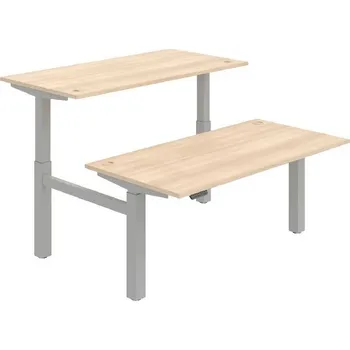 Kancelářský vozík HOBIS párový výškově stavitelný stůl 160 cm, paměť.ovlad. - MOTION DUAL MSD 2M 1600, akát + doprava zdarma