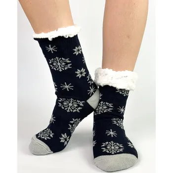 Dámské ponožky Dámske ponožky v tmavo-modrej farbe s vločkami L26031, VELIKOST 35 - 38