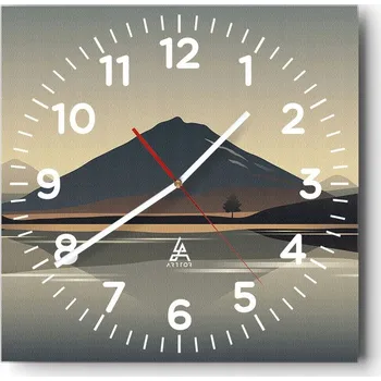 Hodiny Nástěnné hodiny do obýváku 40x40 Ledovec Bezhluké hodiny na skle Tiché