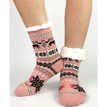 Dámské ponožky Oteplené termo ponožky marhuľové L26032 sobík, VELIKOST 35 - 38