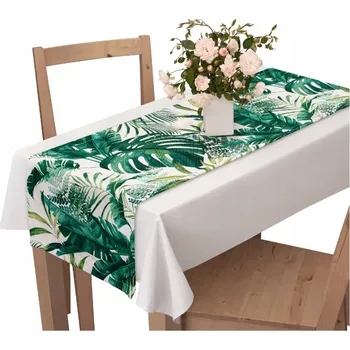 ubrus UBRUS BĚHOUN NA STŮL 40x200 CM DEKORATIVNÍ S VELKÝMI LISTY MONSTERY