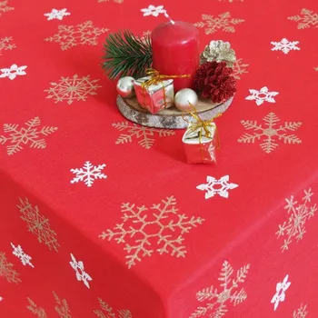 ubrus Vánoční ubrus Sněhová vločka červená 120x140 cm