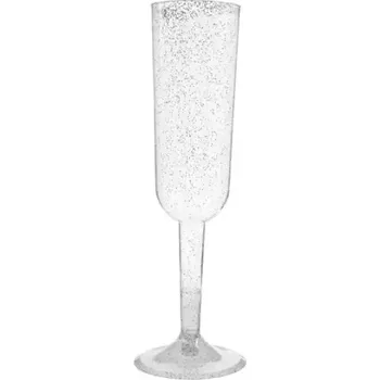 Sklenice Sklenky na sekt šampusky stříbrné - 4 ks