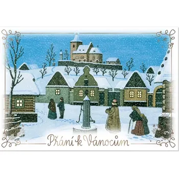 Albi 58721 vánoční přání Josef Lada Půlnoční 19,5 x 13,5 cm