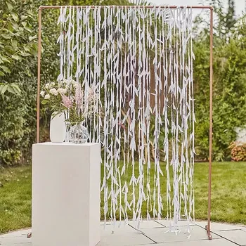 Stuha Závěsná dekorace stuha bílé lístky