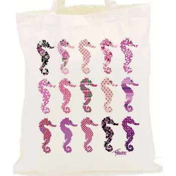 Plátěná nákupní taška, Růžoví mořští koníci, DOPRODEJ