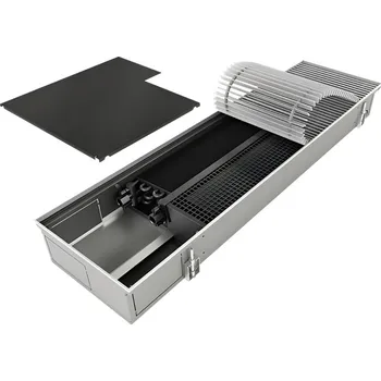 Radiátor Konvektor podlahový s ventilátorem pro topení a chlazení Isan Termo FRC 135 x 325 x 1300 mm, 5082 W, připojení vpravo, výměník ocelový, mřížka Natur příčná rolovací hliník