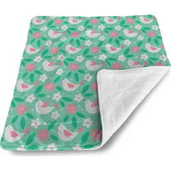 deka Sablio Dětská deka pro miminko Květiny a ptáčci - 80x100 cm