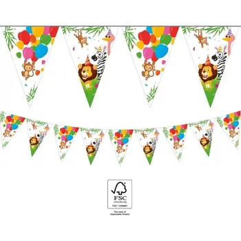 Vlaječková girlanda - Zvířátka v džungli