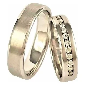 Prsten Ráj snubních prstenů | Luxusní diamantové snubní prsteny z bílého zlata - skladem - 4632