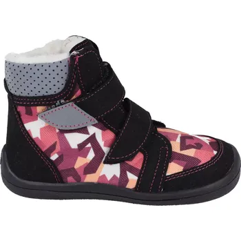Dívčí obuv Beda Barefoot - zimní boty s membránou - Candy/black 26