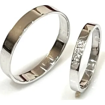 Prsten Ráj snubních prstenů | Diamantové snubní prsteny z bílého zlata s přírodními diamanty - skladem - 4587
