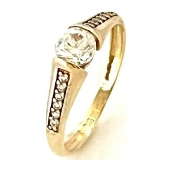 Prsten Ráj snubních prstenů | Zásnubní prsten ze žlutého zlata se zirkony - 4197