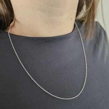 Řetízek Ráj snubních prstenů | Zlatý řetízek z bílého zlata 45 cm - skladem - 4139