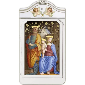 Vánoční dekorace Betlém ve skříňce, dřevěný obrázek