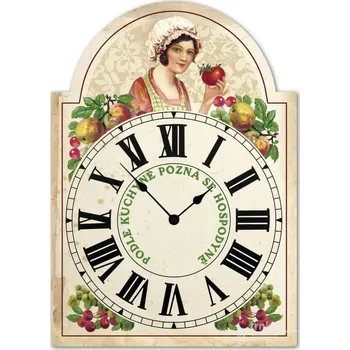 Hodiny Velké dřevěné selské hodiny - Podle kuchyně pozná se hospodyně Dřevo