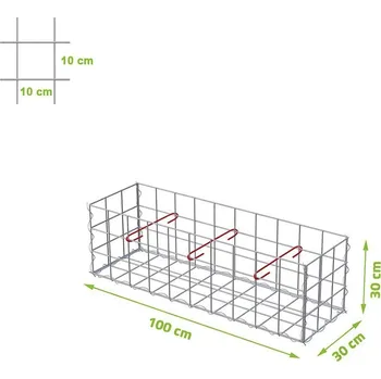 Plot Gabionový koš 100 x 30 x 30 cm oko 10 x 10 cm, bez vrchní sítě