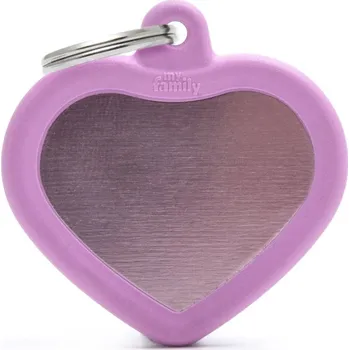 psí známka MY FAMILY PINK HEART ALU PINK RUBBER