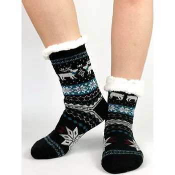 Dámské ponožky Dámske teplé ponožky v čiernej farbe L26032 sobík, VELIKOST 35 - 38