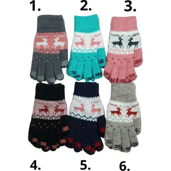 Rukavice DÍVČÍ zateplené pletené RUKAVICE Gloves MS097